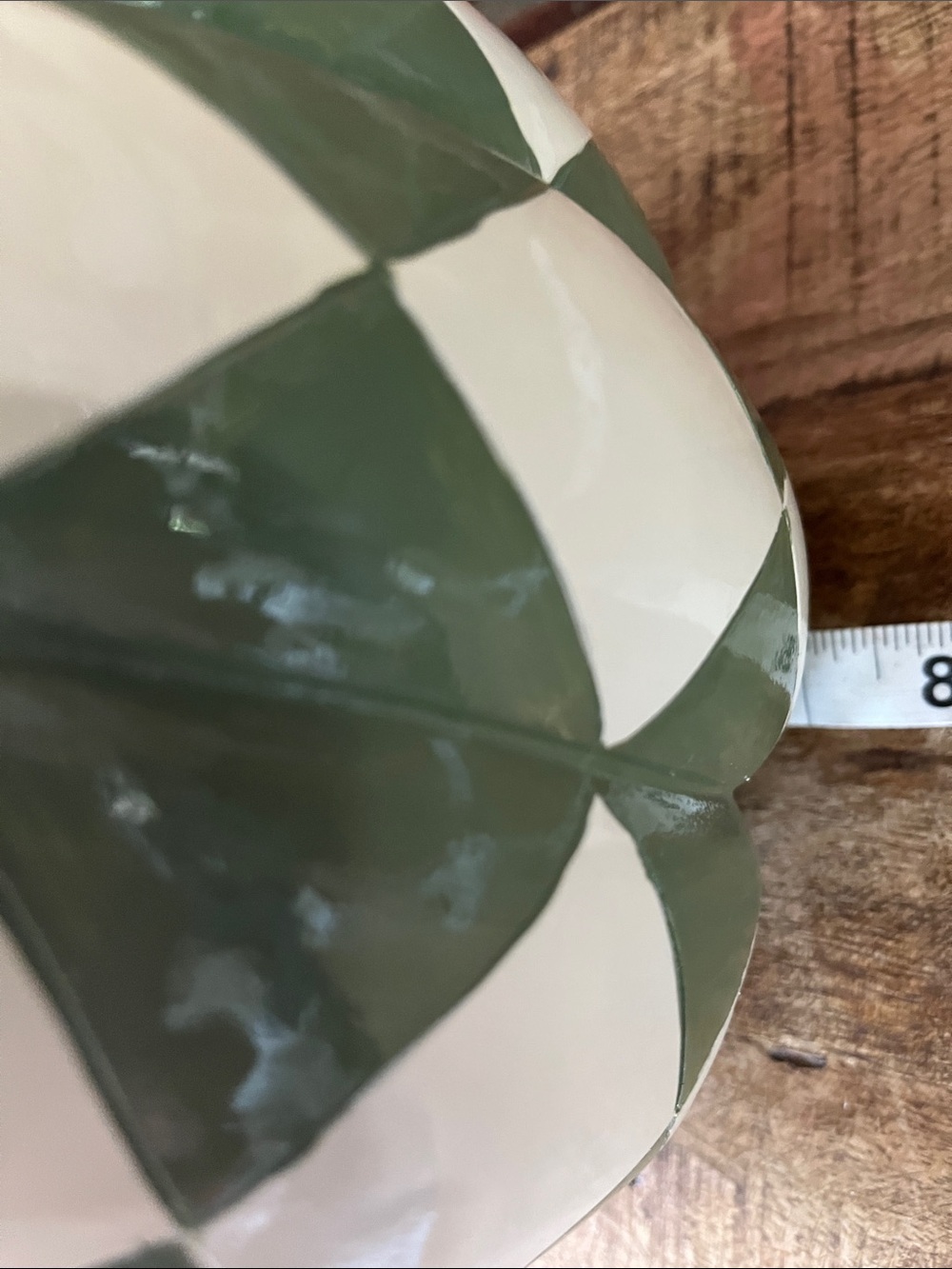 Green and White Checkered resin Pumpkin Accent - Picture 5 of 8